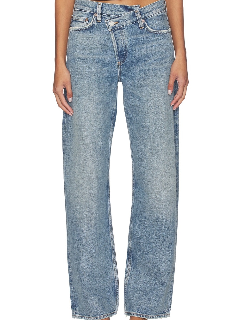 Agolde Women's Straight Leg Jeans in Light Blue Wash